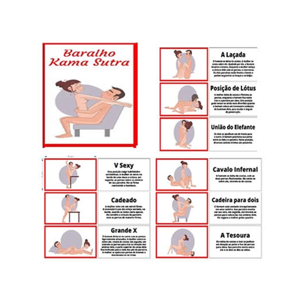 Baralho kama sutra (20 cartas com posições explicadas)