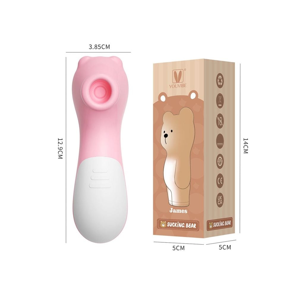 Estimulador De Clitóris Liso Em Formato De Urso Com 10 Modos De Pulsação (Sucção)