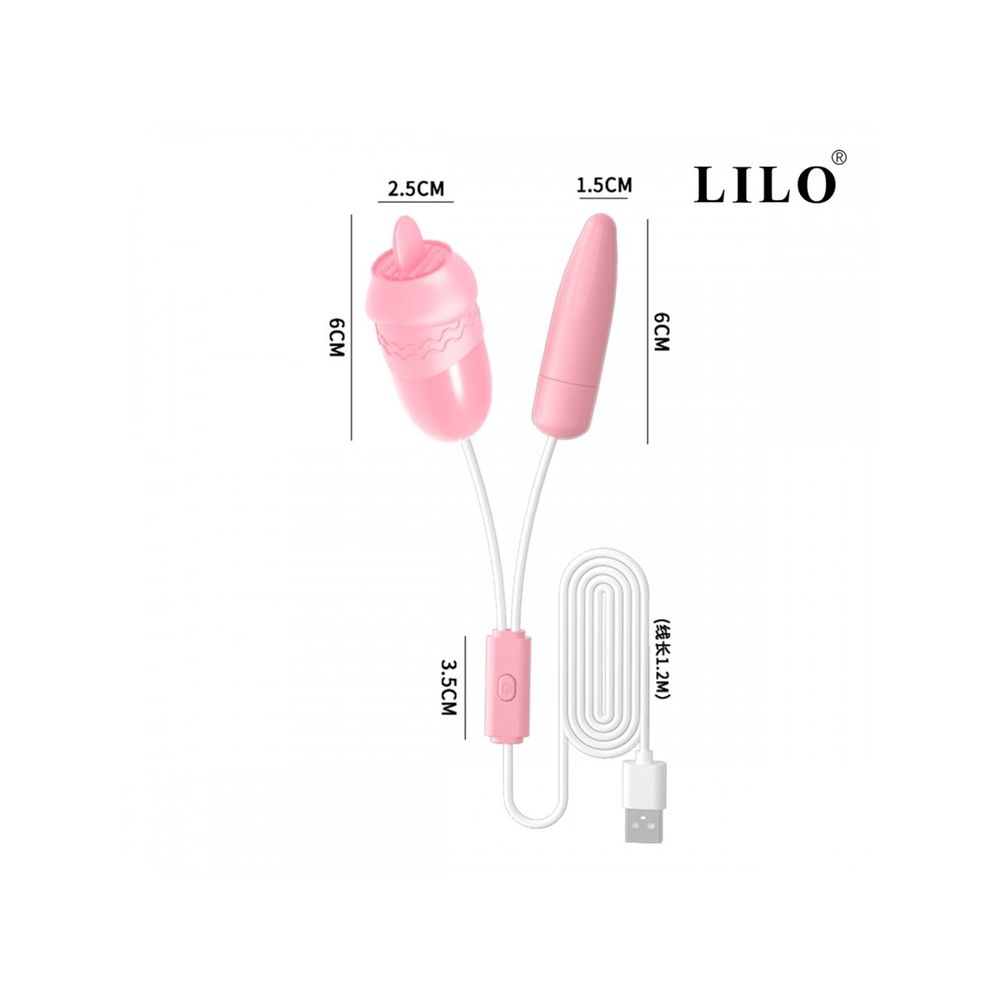 Cápsula Vibratória Usb Com 2 Bullets Com 12 Modos De Língua Vai E Vem E Vibração
